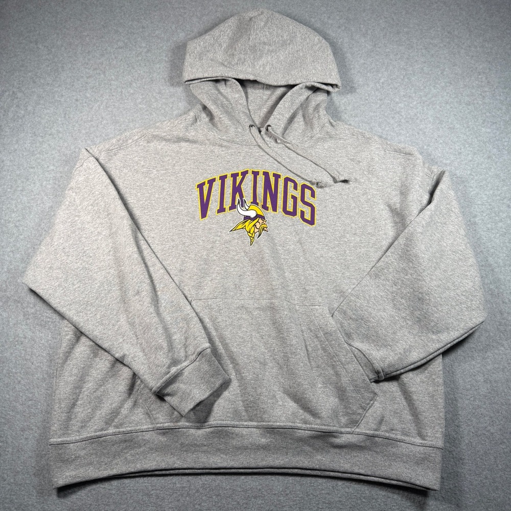 Champion Minnesota Vikings NFL Hoodie Heather Gray Mens 2XL New With Tags